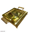 عکس سینی چای مربعی طلایی 25SA Gold plating tray تصویر