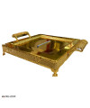 عکس سینی چای مربعی طلایی 25SA Gold plating tray تصویر
