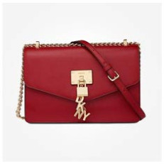 کیف شانه ای چرم الیسا دی ان کی وای قرمز DKNY Elissa