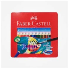 مداد رنگی 24 رنگ فابر کاستل جعبه فلزی Faber Castell 24 Color Pencil