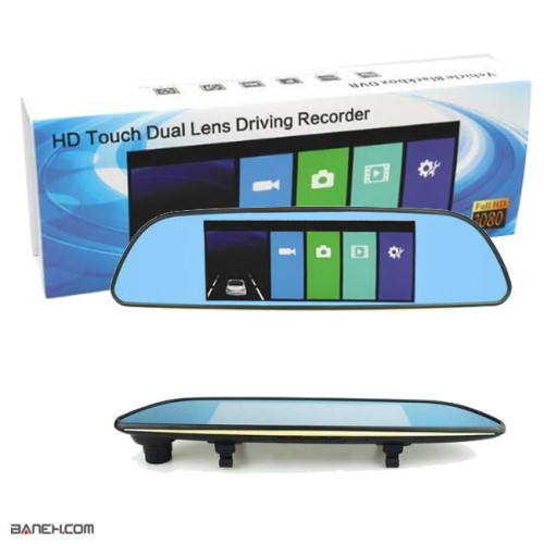 عکس مانیتور آینه ای خودرو همراه با دوربین HD TOUCH DUAL LENS DRIVING RECORDER تصویر