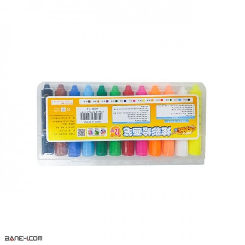 عکس مداد شمعی پیچی 12 رنگی حرفه ای Rotational Crayon 12color تصویر