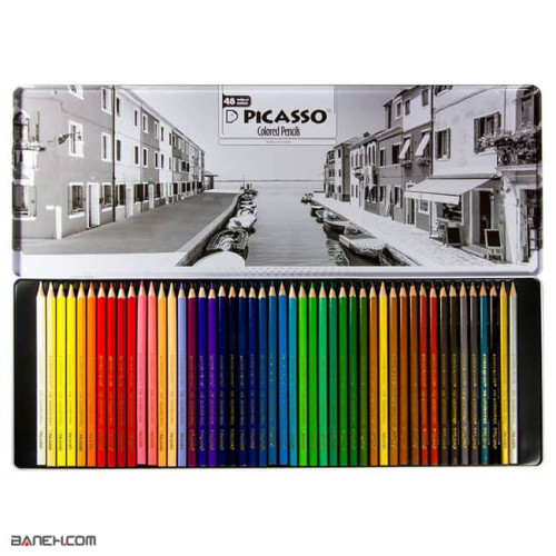 عکس مداد رنگی 48 رنگ پیکاسو مدل Superb Writer طرح ونیز تصویر