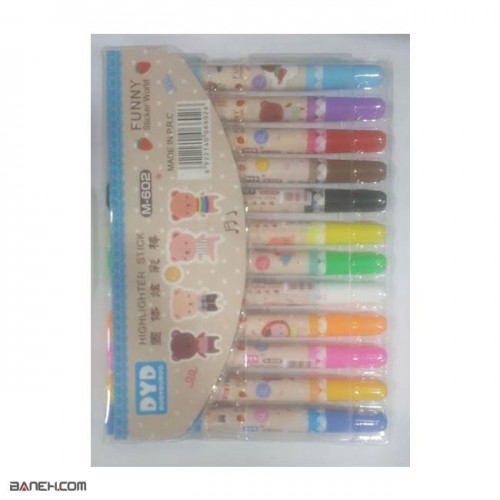 عکس مداد شمعی پیچی 12 رنگی Funny Marker M-602 تصویر