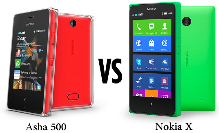 Asha 500 VS Nokia X